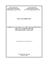 nghiên cứu ứng dụng các tiêu chuẩn dinh dưỡng cho các vận động viên trẻ môn điền kinh và bóng rổ