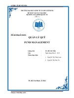 Tiểu luận môn thị trường tài chính QUẢN LÝ QUỸ FUND MANAGEMENT