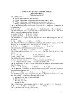 Đề KT trắc nghiệm hóc hoc 9