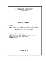 phát triển một số công cụ hỗ trợ phân tích, tổng hợp văn bản tiếng việt