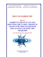 nghiên cứu đề xuất các giải pháp tổng thể và khả thi bảo vệ nguồn nước sông sài gòn đảm bảo an toàn cấp nước cho thành phố
