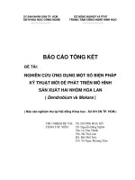 nghiên cứu ứng dụng một số biện pháp kỹ thuật mới để phát triển mô hình sản xuất hai nhóm hoa lan (dendrobium và mokara