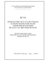 Đánh giá hiệu quả của quy hoạch sử dụng nguồn nước ngầm thành phố Hồ Chí Minh đề xuất các biện pháp bổ sung