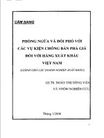 phòng ngừa và đối phó với các vụ kiện chống bán phá giá đối với hàng xuất khuẩu việt nam  giành cho các doanh nghiệp xuất khẩu câm nang