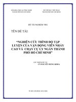 nghiên cứu trình độ tập luyện của vận động viên nhảy cao và chạy cự ly ngắn thành phố hồ chí minh