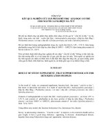 nghiên cứu sản phẩm hỗ trợ giải độc cơ thể cho con người cai nghiện ma túy