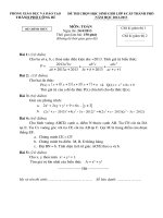 ĐỀ THI CHỌN HỌC SINH GIỎI LỚP 8 CẤP THÀNH PHỐ