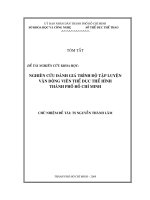 nghiên cứu đánh giá trình độ tập luyện của vận động viên thể dục thể hình tp.hcm