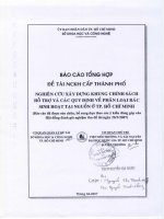 nghiên cứu xây dựng khung chính sách hỗ trợ và các quy định về phân loại chất thải rắn sinh hoạt tại nguồn ở tp. hcm