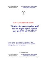nghiên cứu quy trình công nghệ sau thu hoạch một số loại rau quy mô htx tại tp.hcm