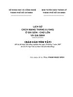 Lịch sử cách mạng tháng 8 (1945 ) ở sài gòn Chợ Lớn Gia Định