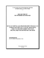 đề xuất những giải pháp đối phó với rào cản ' chống bán phá giá' ở nước nhập khẩu cho các doanh nghiệp việt nam
