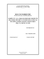 nghiên cứu lựa chọn giải pháp khả thi đối với hoạt động thu khí và tái sinh năng lượng tại bãi chôn lấp đông thạnh và phước hiệp 1, phục vụ cho dự án cdm