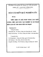 điều kiện và giải pháp nâng cao chất lượng, hiệu quả đào tạo nghiệp vụ sư phạm môn lịch sử cho sinh viên sư phạm