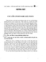 Các lỗi cơ bản khi giải toán - thầy dương minh đức