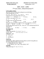 de dap an khao sat chat luong mon toan 8 nam 2013-2014