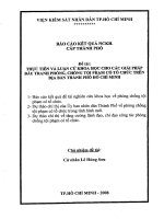 thực tiễn và luận cứ khoa học cho các giải pháp đấu tranh phòng, chống tội phạm có tổ chức trên địa bàn thành phố hồ chí minh