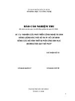 nghiên cứu phát triển công nghệ tái sinh năng lượng từ rác đô thị tp.hcm bằng các mô hình thiết bị phản ứng sinh học (bioreactor) quy mô pilot- thiết bị