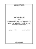 nghiên cứu nâng cao hiệu quả và giảm chi phí xử lý nước rỉ rác