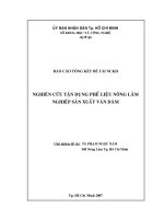 nghiên cứu tận dụng phế liệu nông lâm nghiệp sản xuất ván dăm