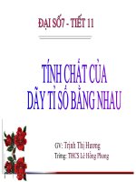 TÍNH CHẤT CỦA DÃY TỶ SỐ BÀNG NHAU
