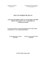 ứng dụng hệ nuôi cấy ngập chìm tạm thời trong nhân giống cây lan hồ điệp lai ( phalaenopsis hybrid)