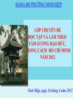 Chuyên đề tư tưởng Hồ Chí Minh năm 2012