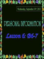 Anh 7 - Tiết 12 - L6: B6, 7