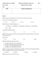 NGÂN HÀNG ĐỀ THI HÓA KHỐI 8 + 9 NĂM HỌC 13 - 14