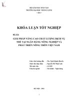 giải pháp nâng cao chất lượng dịch vụ thẻ tại ngân hàng nông nghiệp và phát triển nông thôn việt nam