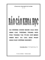 xu hướng chọn nghề của học sinh các trường trung học phổ thông tại tp.hcm hiện nay và các giải pháp giáo dục hướng nghiệp