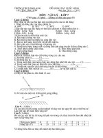 de dap an khao sat chat luong mon vat li 7 nam 2013-2014