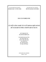 cải tiến công nghệ sản xuất biogas hiện hành để tách khí sumphua trước khi sử dụng