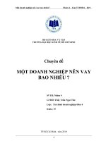 tiểu luận môn tài chính doanh nghiệp một doanh nghiệp nên vay bao nhiêu