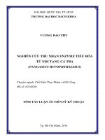 NGHIÊN CỨU THU NHẬN ENZYME TIÊU HÓA TỪ NỘI TẠNG CÁ TRA