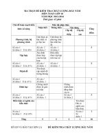 De khao sat chat luong dau nam lop 10 co ma tran; dap an,