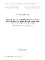 nghiên cứu phát triển một hệ thống hỗ trợ e- learning dựa trên chuẩn scorm và áp dụng cụ thể vào việc học và thi môn lịch sử đảng và tin học đại cương