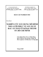 nghiên cứu xây dựng mô hình nhà lưới phục vụ sản xuất rau an toàn ở ngoại thành tp. hồ chí minh