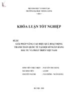 giải pháp nâng cao hiệu quả hoạt động thanh toán quốc tế tại hội sở ngân hàng đầu tư và phát triển việt nam