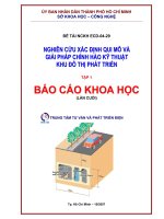 nghiên cứu xác định qui mô và giải pháp chính hào kỹ thuật khu đô thị phát triển