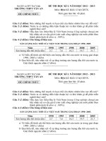 Đề thi HK1 -  Địa lí 12 GDTX