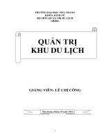 bài giảng quản trị khu du lịch