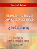 phương pháp nghiên cứu khoa học trong kinh doanh lý thuyết và ứng dụng