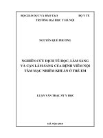 Nghiên cứu dịch tễ học, lâm sàng  và cận lâm sàng của bệnh viêm nội  tâm mạc nhiễm khuẩn ở trẻ em