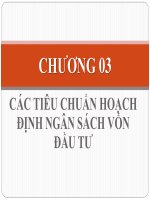 Bài giảng Hoạch định ngân sách vốn đầu tư CÁC TIÊU CHUẨN HOẠCH ĐỊNH NGÂN SÁCH VỐN ĐẦU TƯ