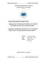 quản trị nguồn nhân lực trong ngành du lịch viễn cảnh đảo nhỏ