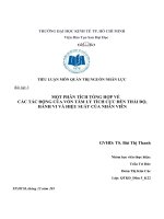 một phân tích tổng hợp về các tác động của vốn tâm lý tích cực đến thái độ, hành vi và hiệu suất của nhân viên