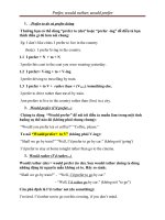 Cấu trúc prefer, would prefer, would rather