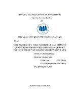 tiểu luận môn quản trị nguồn nhân lực một nghiên cứu thực nghiệm về các nhân tố quan trọng trong việc chấp nhận quản lý tri thức ở khu vực doanh nghiệp nhỏ và vừa