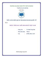 tiểu luận môn quản trị kinh doanh quốc tế thâu tóm sau liên doanh ở việt nam
